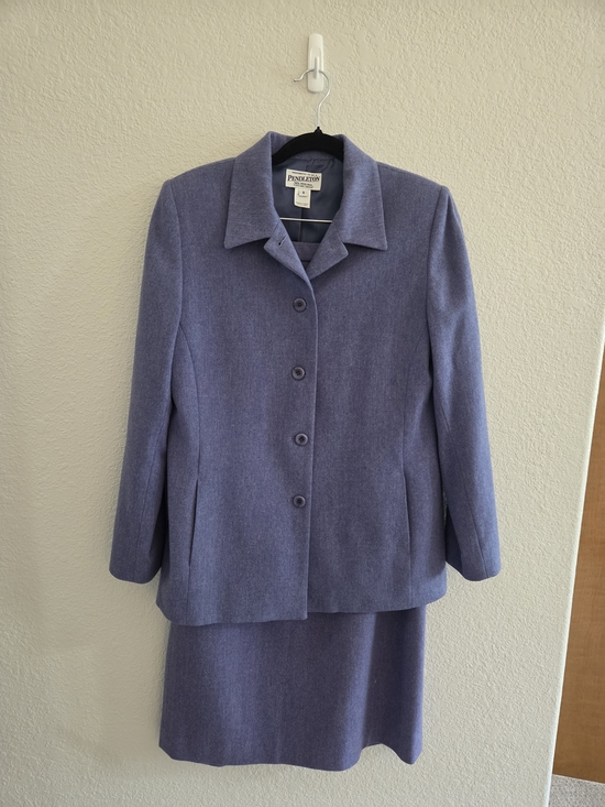 Pendleton Jackets & Blazers - Vintage Pendleton Women's Lavender Wool Skirt Suit